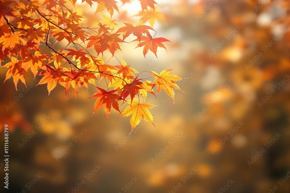 Vibrant Autumn Leaves Against a Soft Focus Background Vibrant Autumn Leaves Against a Soft Focus Background
