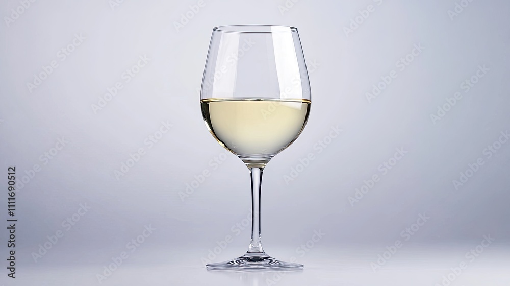 Elegant Glass of White Wine Against a Minimalist Gray Background for Sophisticated Dining and Beverage Concepts Elegant Glass of White Wine Against a Minimalist Gray Background for Sophisticated Dining and Beverage Concepts