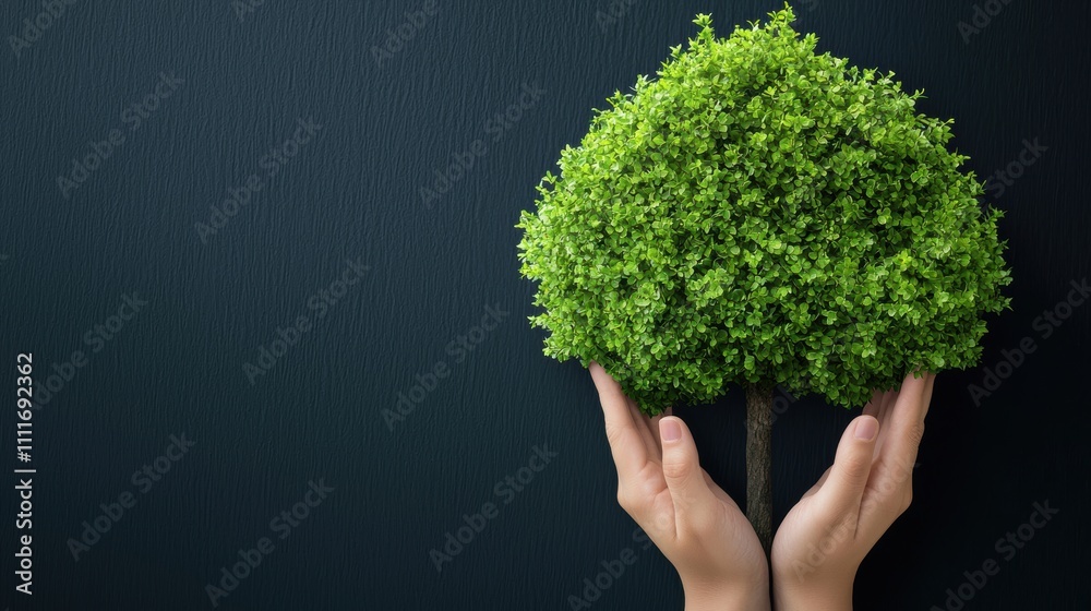 Nurturing a Green Future: Hands Supporting a Tree Nurturing a Green Future: Hands Supporting a Tree