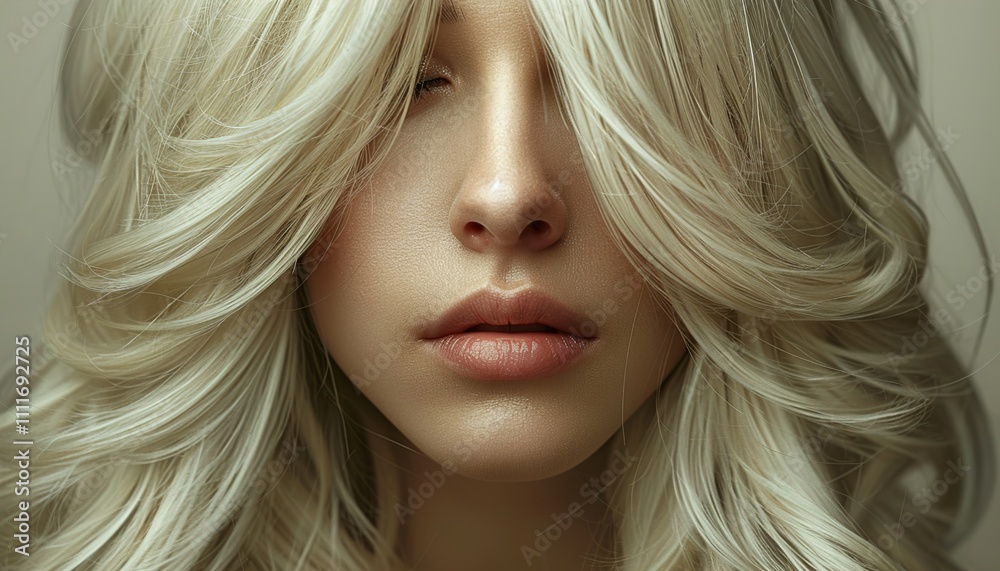 Naklejka premium Stylish hair wig with trendy design isolated on background,