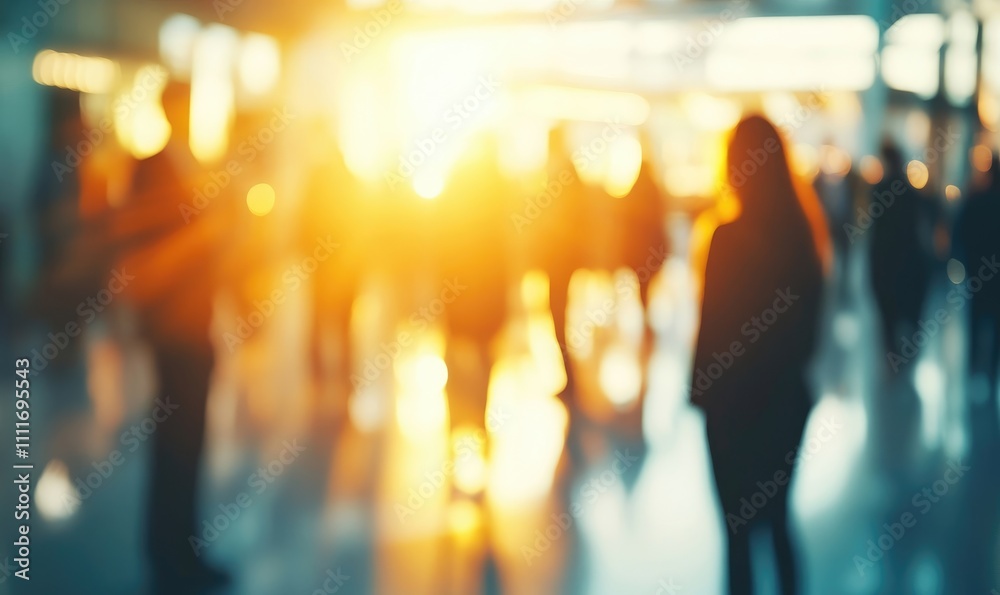 Blurred Business People at Conference or Trade Fair, International Meeting Concept, Close-Up Silhouettes in Modern Office Blurred Business People at Conference or Trade Fair, International Meeting Concept, Close-Up Silhouettes in Modern Office