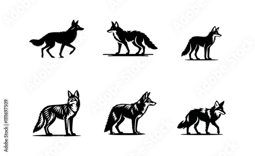Coyote logo icon black white design