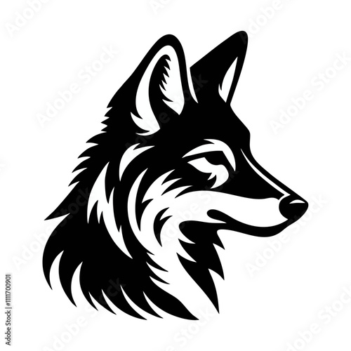 Coyote logo icon black white design