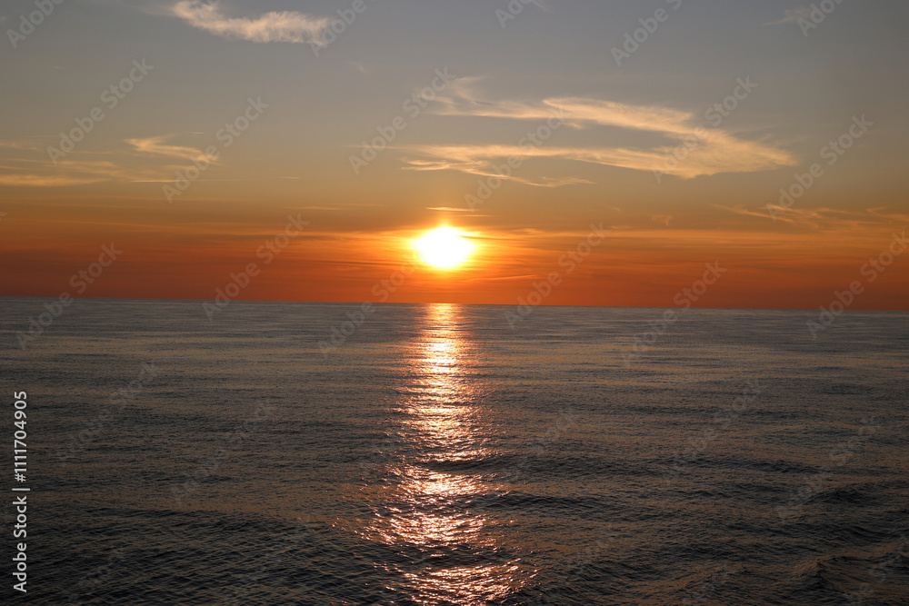 Fantastic sunset in the North Sea, Norway Fantastic sunset in the North Sea, Norway