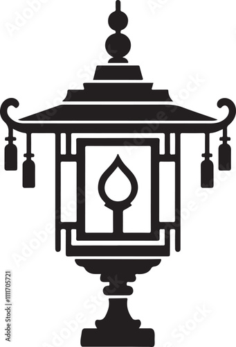 High-quality Diwali lamp silhouette vector art ideal for print and digital use.