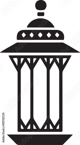 Elegant Diwali lamp silhouette vector for creative design needs and celebrations.