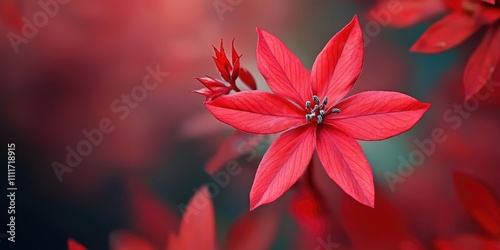 Stunning flower featuring vibrant red leaves, showcasing the beauty of nature s variety. This flower captivates with its striking red leaves, ideal for conveying charm and elegance. 