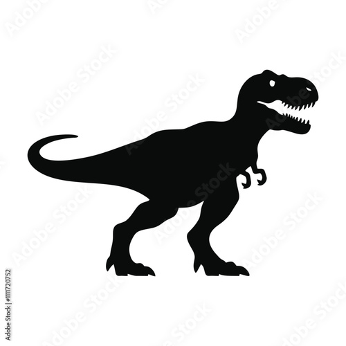 T-Rex (Tyrannosaurus Rex) silhouette logo icon black white design