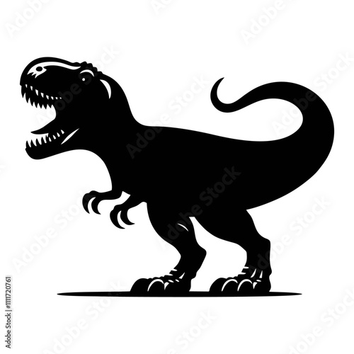 T-Rex (Tyrannosaurus Rex) silhouette logo icon black white design