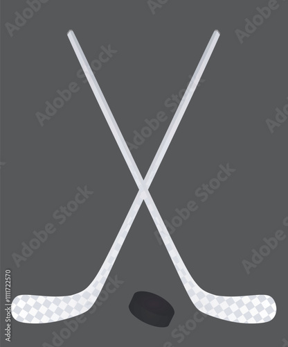 White hockey sticks . vector illustration