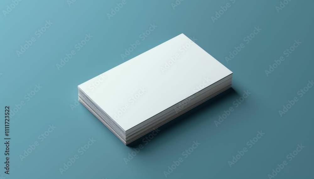 A stack of white business cards on a blue background A stack of white business cards on a blue background