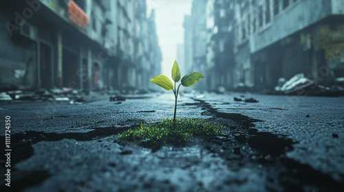 New Life concept with seedling growing sprout (tree). business development symbolic. A strong seedling growing in the stumps. Concept of building a future focus on new life. hope, freedom, life.

