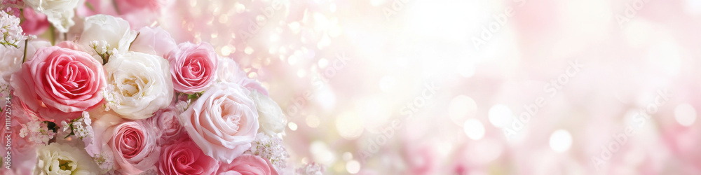 Romantic website banner featuring a fresh bouquet and gentle floral design for Valentine's Day.
Beautiful floral banner with roses and soft bokeh effect for online flower delivery services. Romantic website banner featuring a fresh bouquet and gentle floral design for Valentine's Day.
Beautiful floral banner with roses and soft bokeh effect for online flower delivery services.
