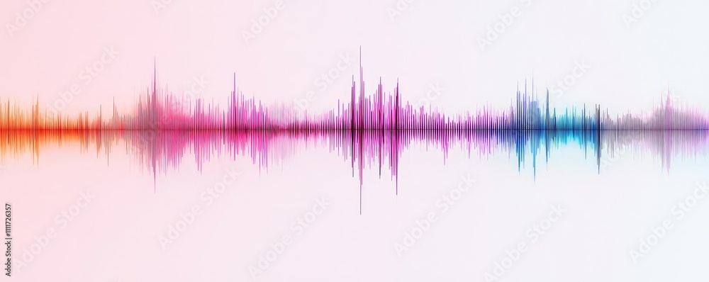 Colorful sound wave visualization on a white isolated background. Colorful sound wave visualization on a white isolated background.