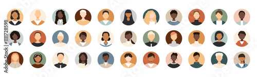 Icons of different people. Modern design.