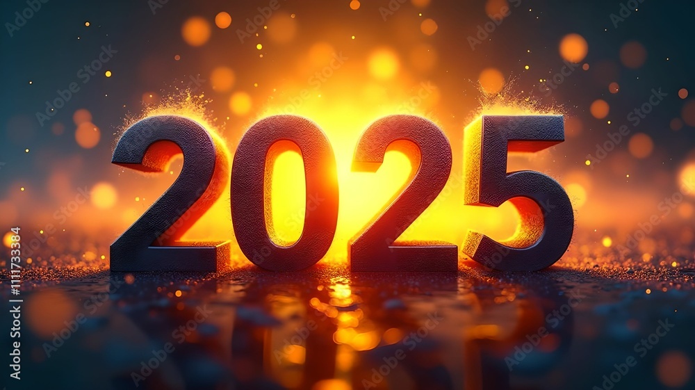 Abstract 2025 banner with color explosion background. Abstract 2025 banner with color explosion background.