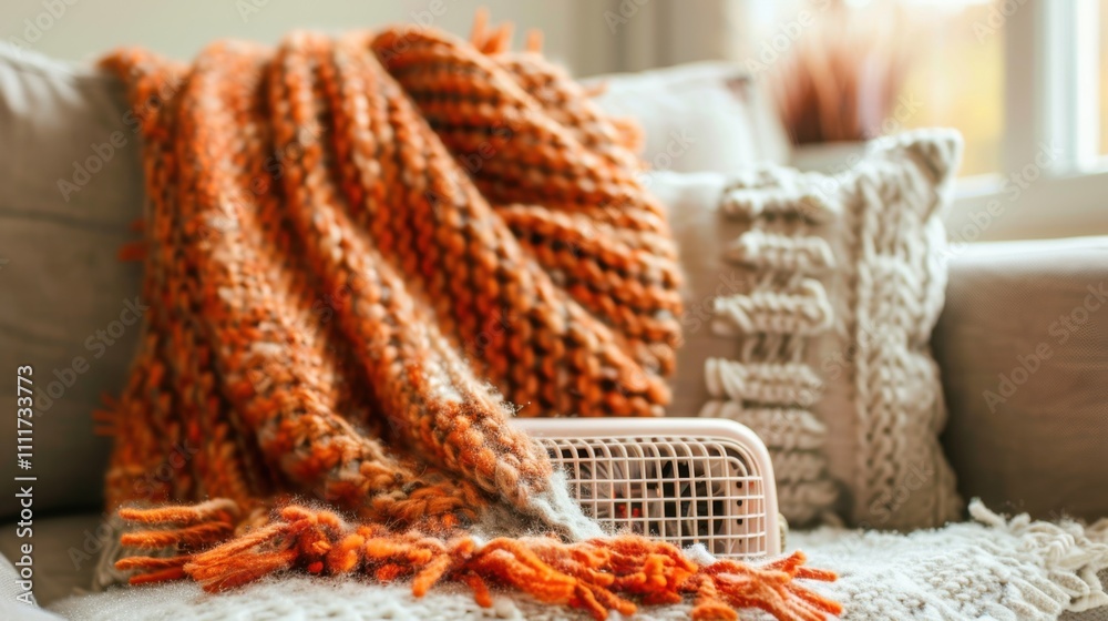 Obraz premium Limit Space Heater Use: Avoid excessive space heater use, as they consume high amounts of energy. Layer up with clothing or use blankets to stay warm instead. 