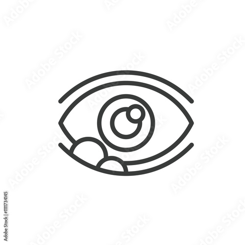 Stye, icon in line design. Stye, eye, infection, swelling, eyelid, redness, pain on white background vector. Stye editable stroke icon