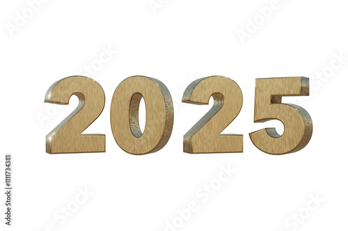 3D Illustration, Gold font 2024 background new year , gold texture