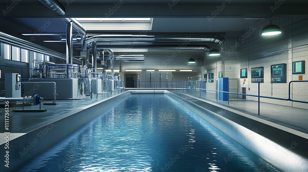 A Comprehensive Visualization of a Cutting-edge Water Treatment Facility Featuring Advanced Filtration Systems and State-of-the-Art Monitoring Technologies A Comprehensive Visualization of a Cutting-edge Water Treatment Facility Featuring Advanced Filtration Systems and State-of-the-Art Monitoring Technologies