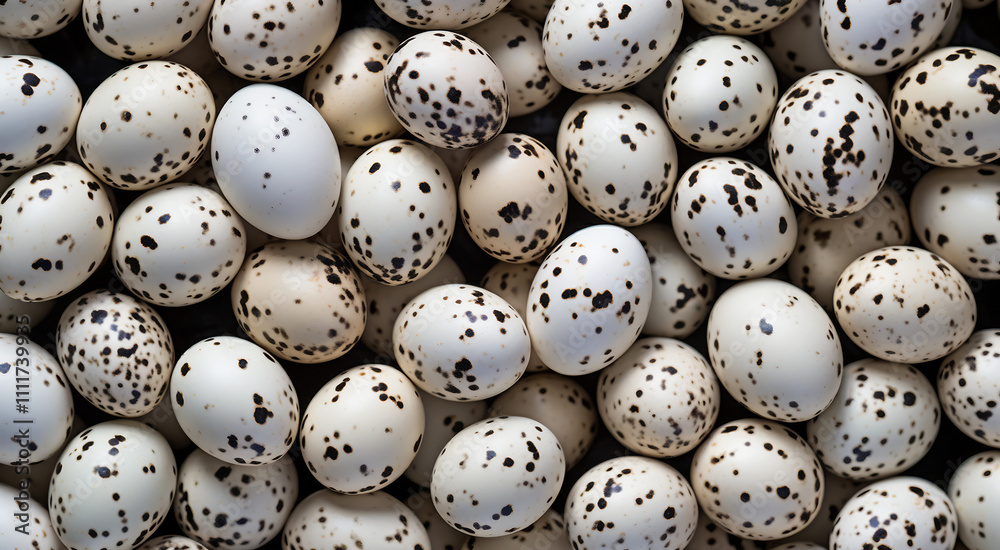 Spotted Eggs, Close up. Natural Food Texture. Bird Eggs. Spotted Eggs, Close up. Natural Food Texture. Bird Eggs.