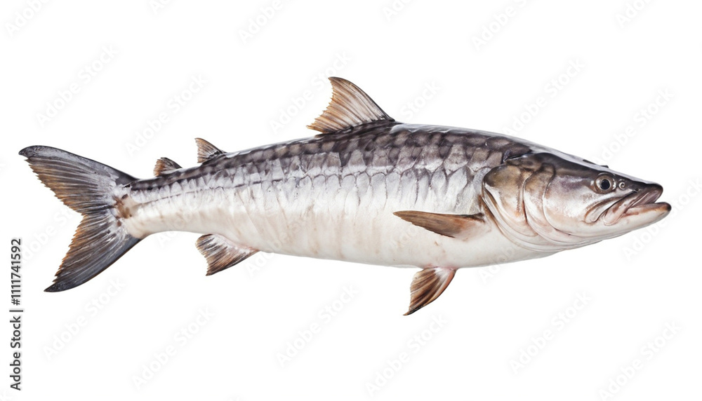 Fototapeta premium Sturgeon fish isolated on aquatic habitat in nature