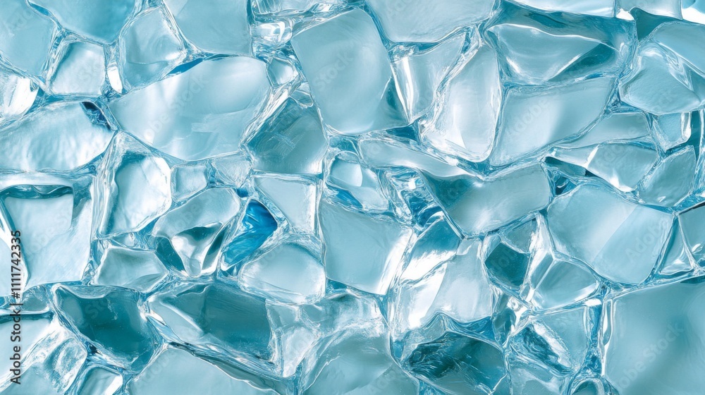 Close-up Texture of Clear Blue Ice Cubes Close-up Texture of Clear Blue Ice Cubes
