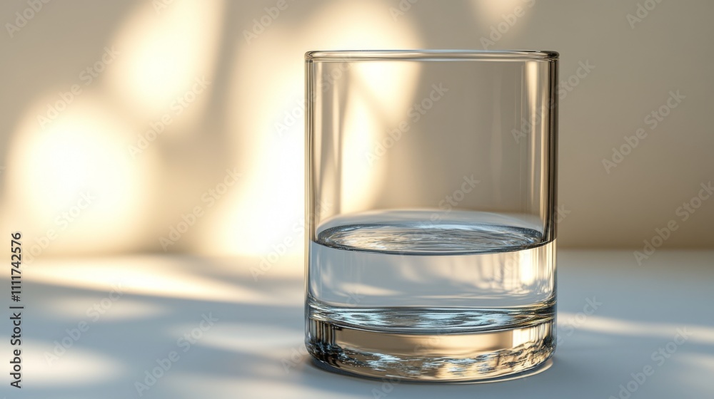 Glass of Water with Sunlight Reflection Glass of Water with Sunlight Reflection