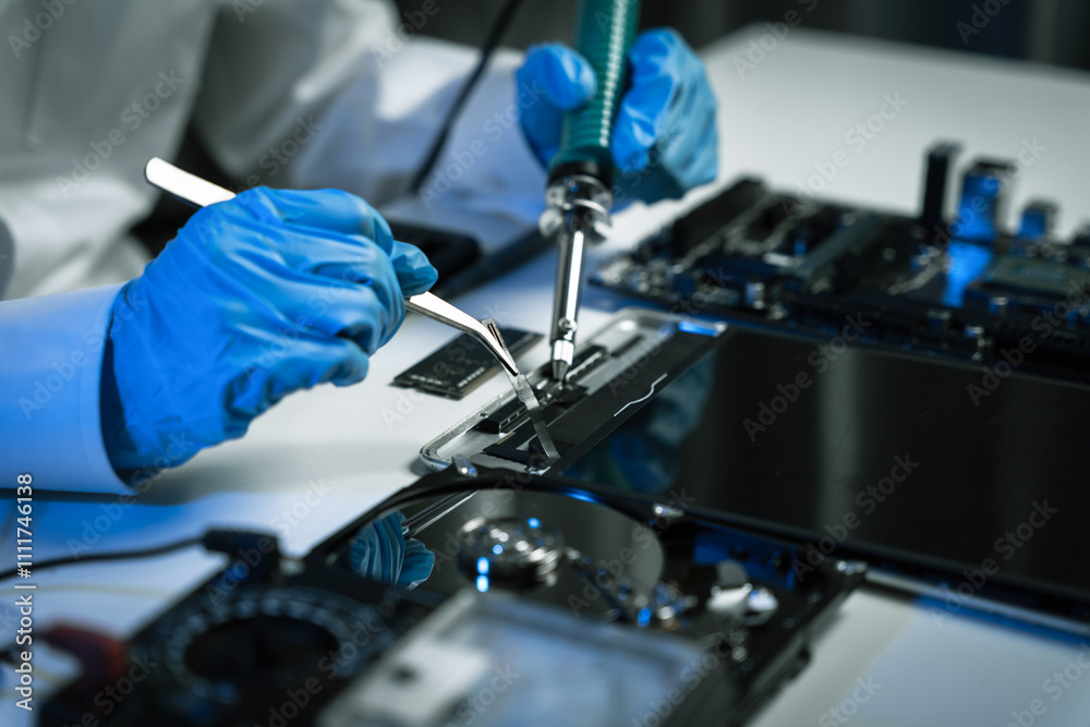 killed hands repairing electronic devices with precision. technology repair, technician expertise, and modern electronic maintenance. killed hands repairing electronic devices with precision. technology repair, technician expertise, and modern electronic maintenance.