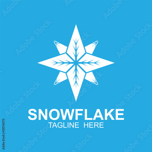 Snowflake Logo vector, Christmas Holiday snowflake picture, snowflake app icon, Snowflake illustration Design.