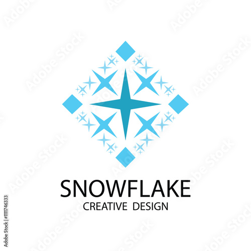 Snowflake Logo vector, Christmas Holiday snowflake picture, snowflake app icon, Snowflake illustration Design.