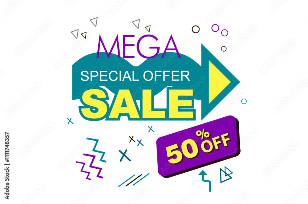 Vector, banner template design for special offers, major sales, discounts, mega-sales and online stores on a white background. Vector, banner template design for special offers, major sales, discounts, mega-sales and online stores on a white background.