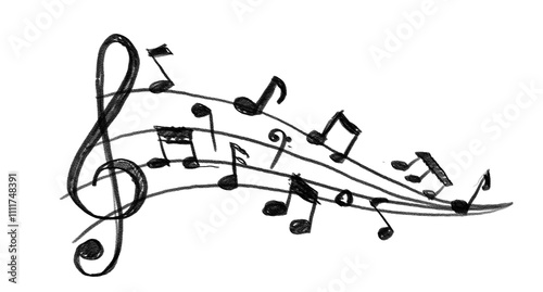 Foto creative abstract pencil music sketches