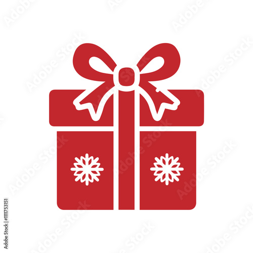 simple cristmast gift box icon vector photo