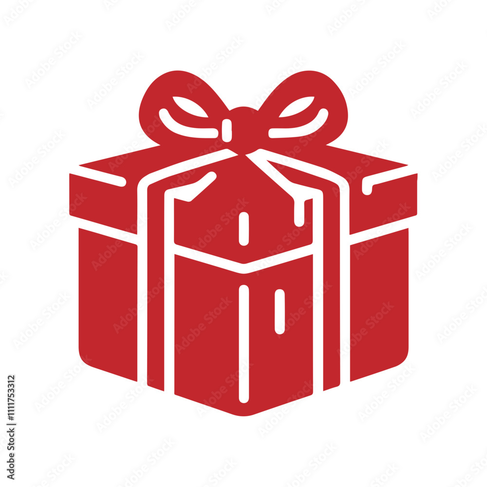 simple cristmast gift box icon vector simple cristmast gift box icon vector