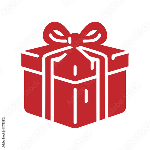 simple cristmast gift box icon vector photo