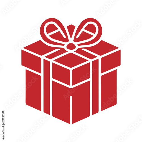 simple cristmast gift box icon vector photo