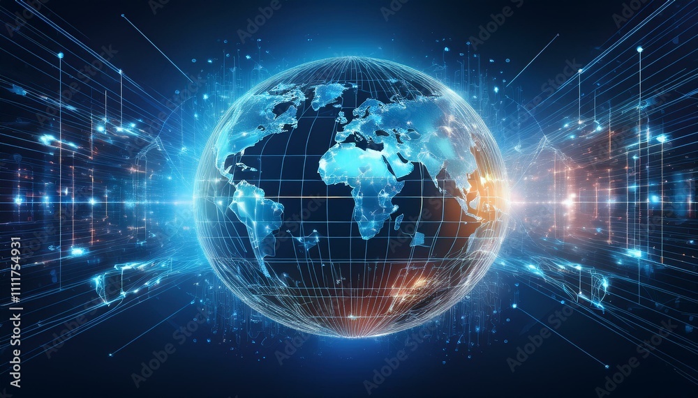 Futuristic Digital Network Concept: Global Technology Innovation Futuristic Digital Network Concept: Global Technology Innovation