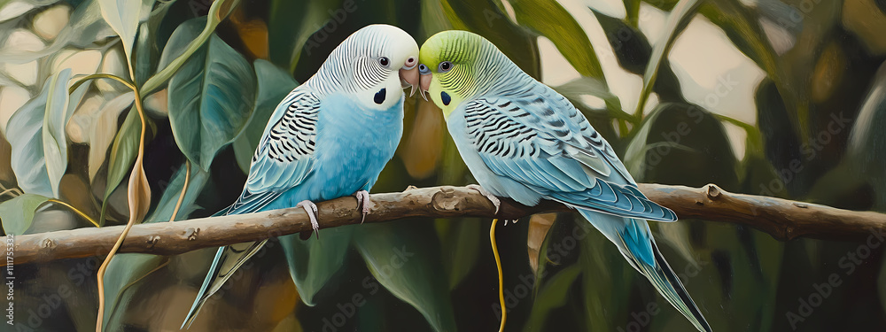 Obraz premium Adorable Parakeet Pair