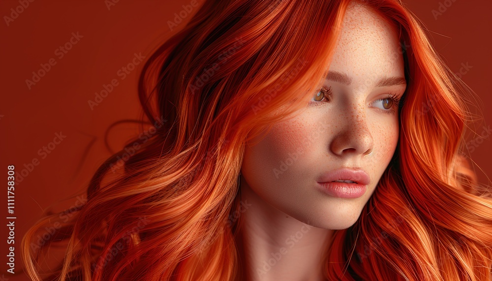 Stylish hair wig with trendy design isolated Stylish hair wig with trendy design isolated