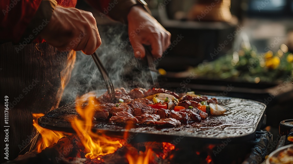 Carne asada fajitas are a traditional Mexican dish. Carne asada fajitas are a traditional Mexican dish.