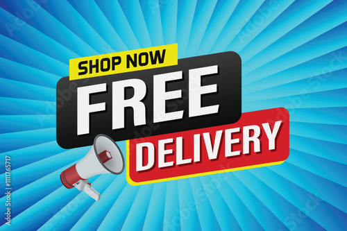 free delivery poster banner graphic design icon logo sign symbol social media website coupon sale

