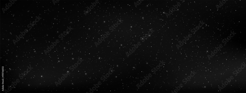 Fototapeta premium A dark night full of star background galaxy illustration with stardust illuminating the space.