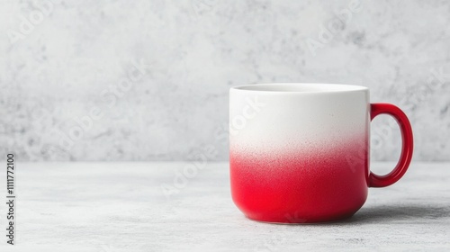 Wallpaper Mural Christmas gradient seasonal concept. Stylish red and white ombre mug on a textured background. Torontodigital.ca