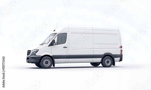 delivery van isolated on white, Generative Ai