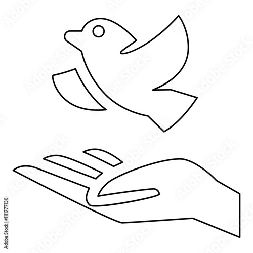 Freedom icon in line style