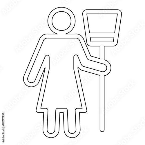 housekeeper icon in line style