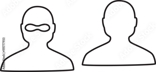 balaclava robber thief security safety person user icon illustration isolated on white background