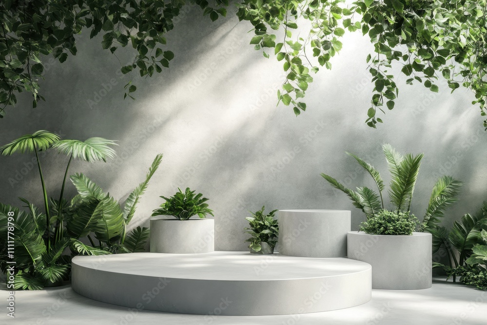 about 3D Podium Background , Product Stand,tree