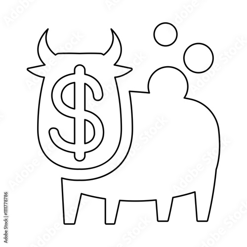 Obraz na plátně cash cow icon in line style